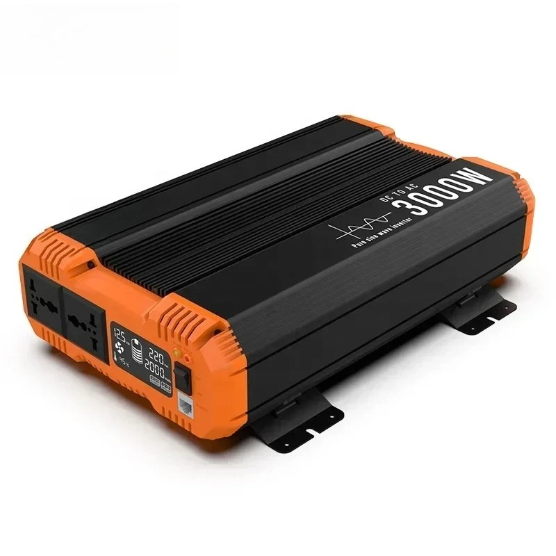 Pure Sine Wave Inverter 3000W Peak Power 6000 Watt Solar Power Inverter DC To AC Car Inverter With 2 AC Socket LCD Display