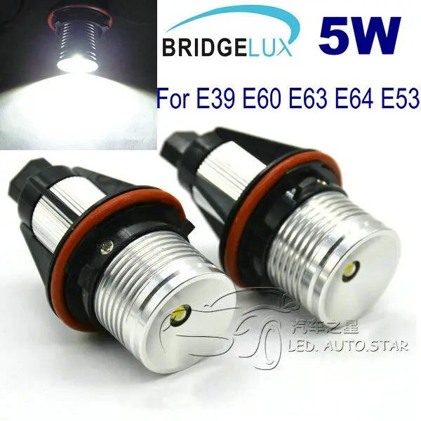 2x FOR BMW E39 E53 Angel Eye Halo Ring Marker Side Light White LED Bulb Error Free.WHITE,AMBER,BLUE,RED