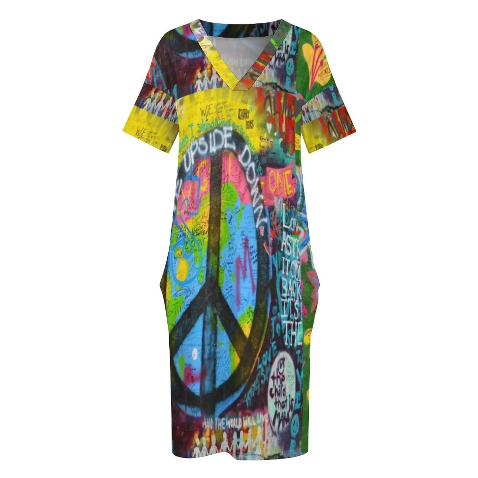 Graffiti Peace Wall Abito tascabile ampio Abiti eleganti abito da ospite di nozze 2025 abiti africani per donna