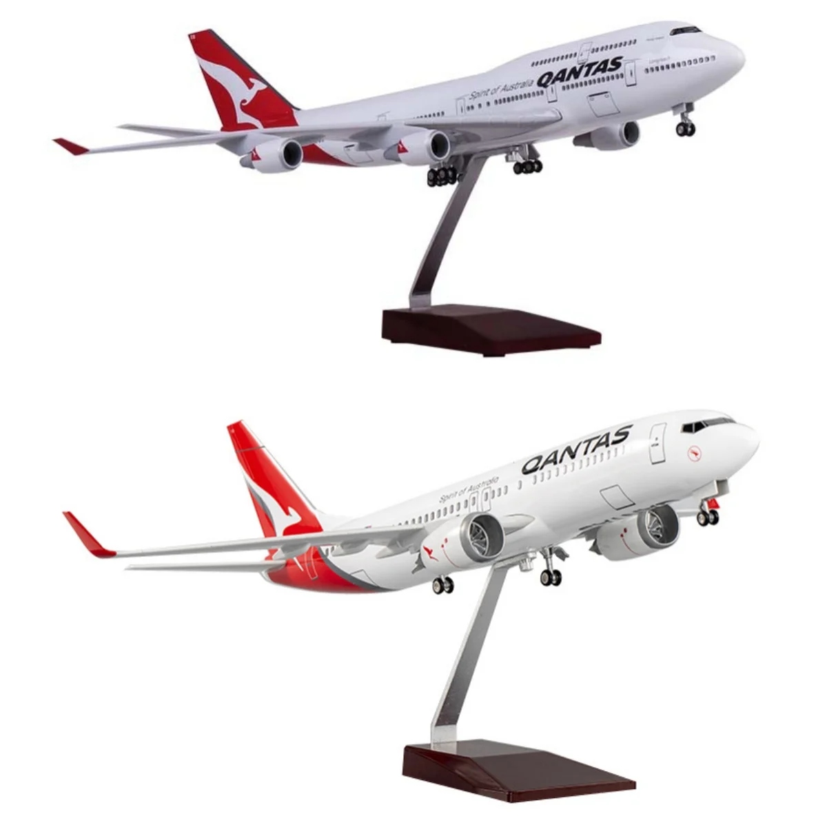 

Australia Qantas Airlines Plane Model Scale 747 B737-800 47cm Resin Diecast Airplane Display Gifts Collection Aircraft Toy Plane