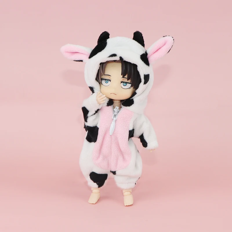 HOUZIWA GSC 1/12 Bjd Doll Animal Cow Suit Clothes For OB11 Dolls