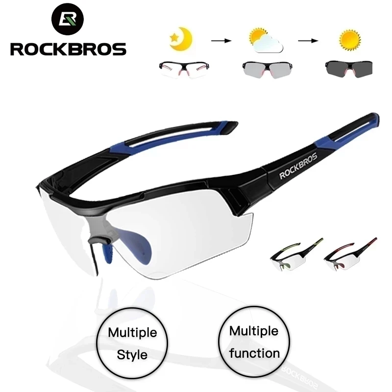 ROCKBROS Photochromic Cycling Sunglasses Eyewear UV400 MTB Road Bicycle Myopia Goggles For Women Men Outdoor Sports Bike Glasses