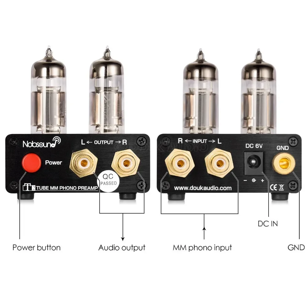 Douk Audio HiFi Vacuum 6J5 Tube MM Phono Preamp Stereo Mini Turntable Phonograph Preamplifier For Vinyl Record Player
