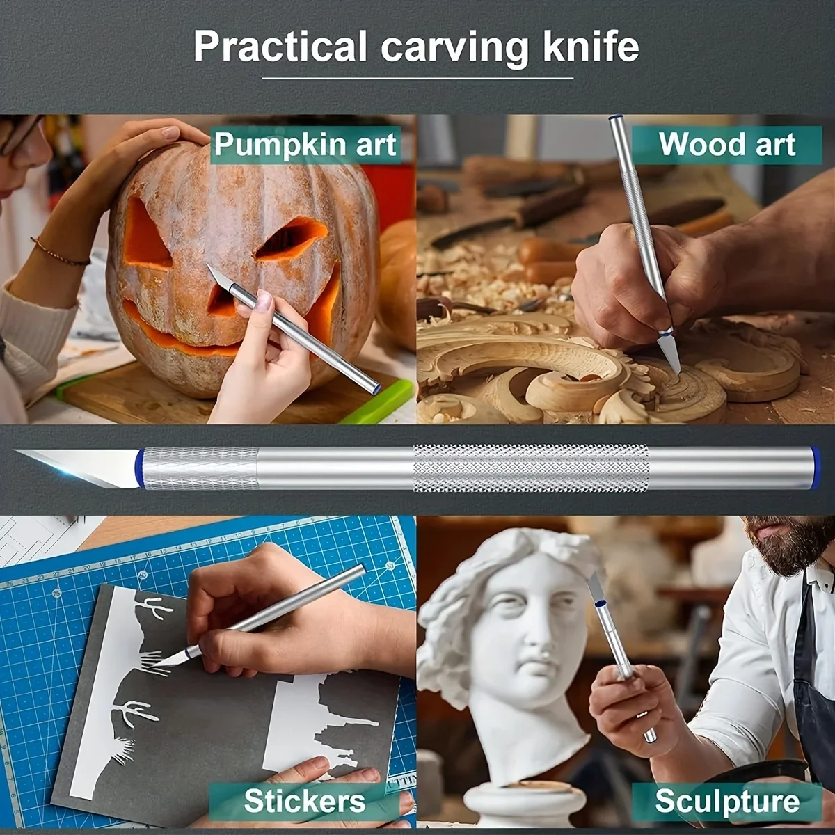 Schnitzmesser-Werkzeugset aus Aluminiumlegierung, DIY-Modellbau, Stichel-/Schneidewerkzeuge – perfekt für Papierschnitt, Handarbeit und Skulpturen