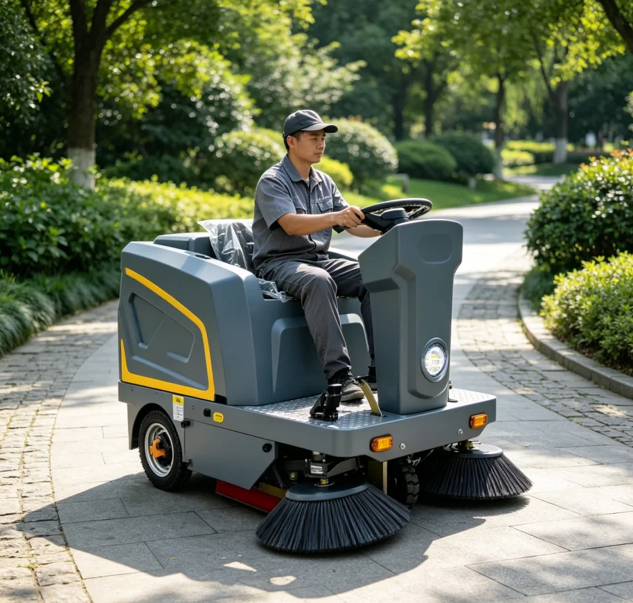 Mini Ride-On Road Sweeper Compact Electric Ride-on Street Sweeper Factory Direct Supply For Global Sanitation Buyer