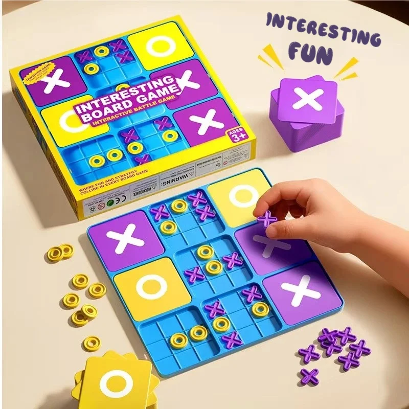 男の子と女の子の両方に適した9マスのXO三目並べボードゲーム、論理的思考を訓練するための早期教育卓上ゲーム、子供の教育玩具、クリスマス、春節、元旦、誕生日に適しており、男の子と女の子の玩具に適しています。