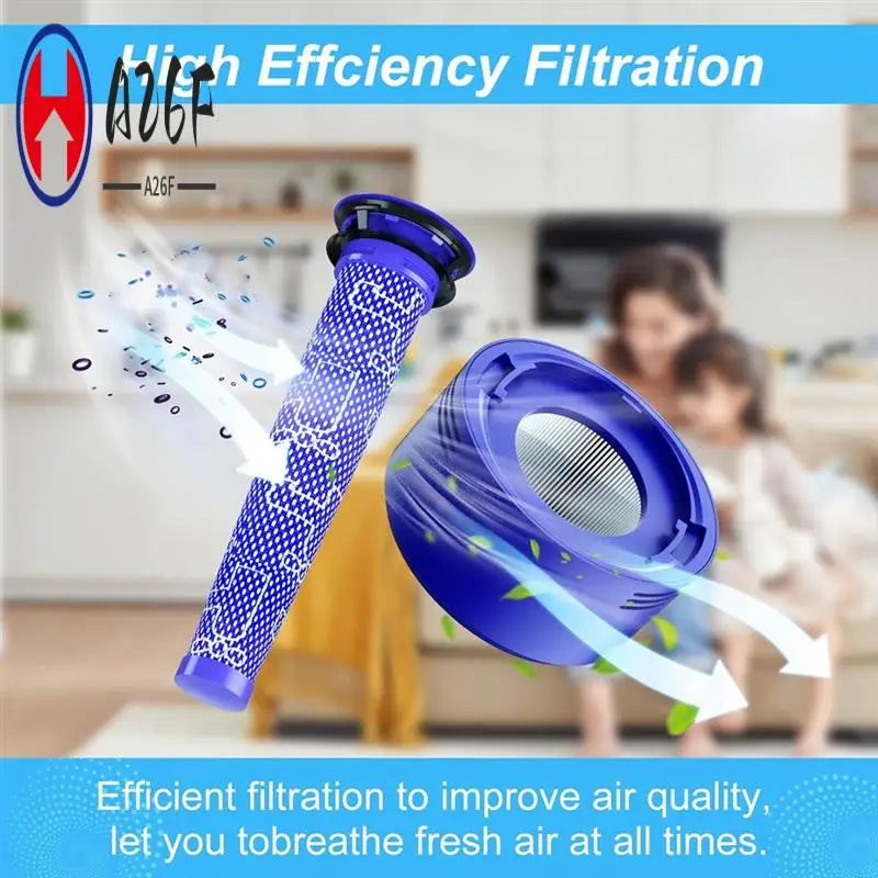 

A26F-для Dyson V7 V8 SV10, запасные части для фильтров, 3 постфильтра и 5 фильтров предварительной очистки, заменяет деталь 965661-01 и 967478-01