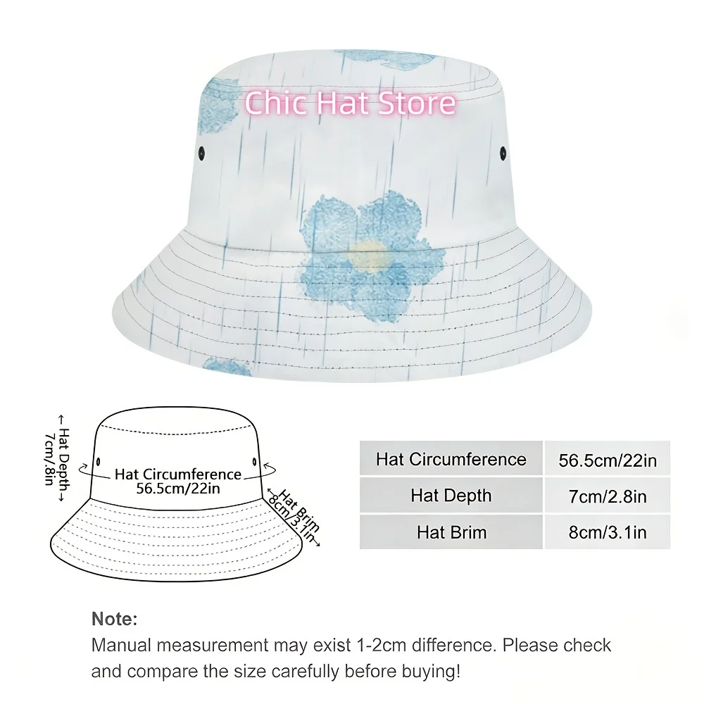 1 High-Quality Unisex Blue Daisy Print Bucket Hat. The Bucket Hat Was Originally a Practical Garment for Fishermen, But Later Gr