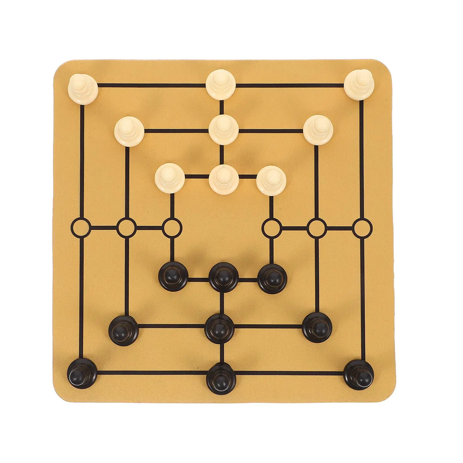 

1 Set Traditional Nine Mens Morris Board Game Family Fun Portable Tabletop Chessboard Strategic Educational Game For Children