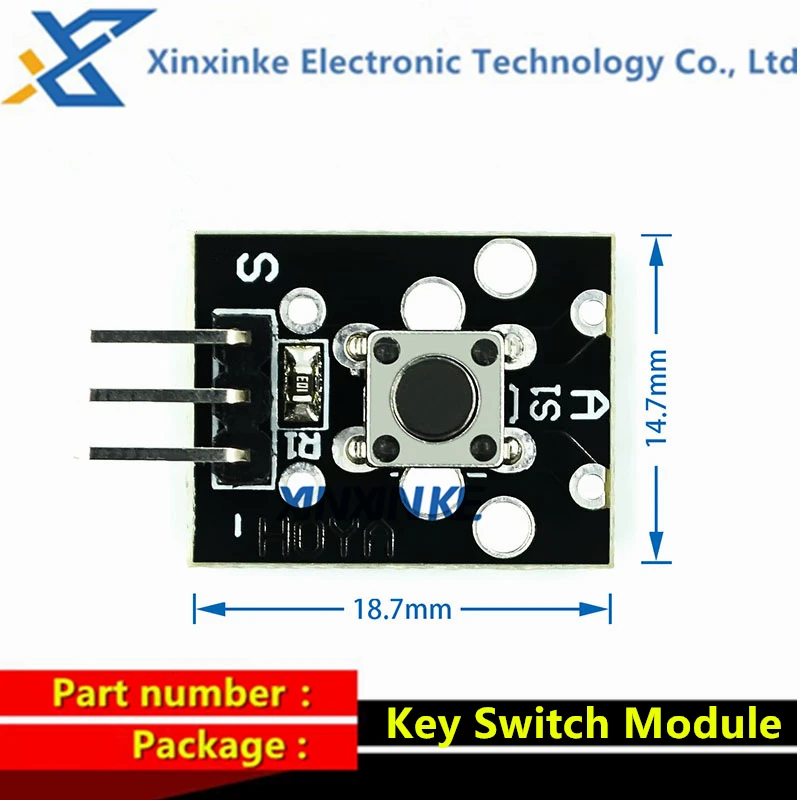 5PCS KY-004 Tact Switch 3 Pin Push Button Switch Sensor Module KY 004 Touch Power Switch