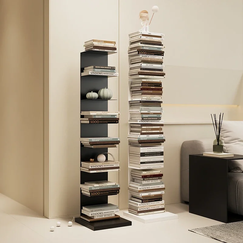 Invisible bookshelf Floor shelf Simple vertical wrought iron home living room corner narrow bookcase