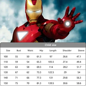 Anime Iron Man Cosplay -Kostüm für Jungen und Mädchen, Superhelden -Overall, Umhangkleidung, Halloween, Karnevalskostüme 6 Hauptverkauf Fantasy Iron Man Bebe - №4