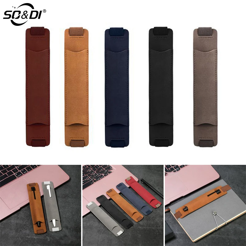 Latest 1Pcs Adjustable Elastic Band Pen Holder PU Leather Pen Sleeve Pouch Elastic Notebook Pen Holder 8-1.5 Inch Detachable