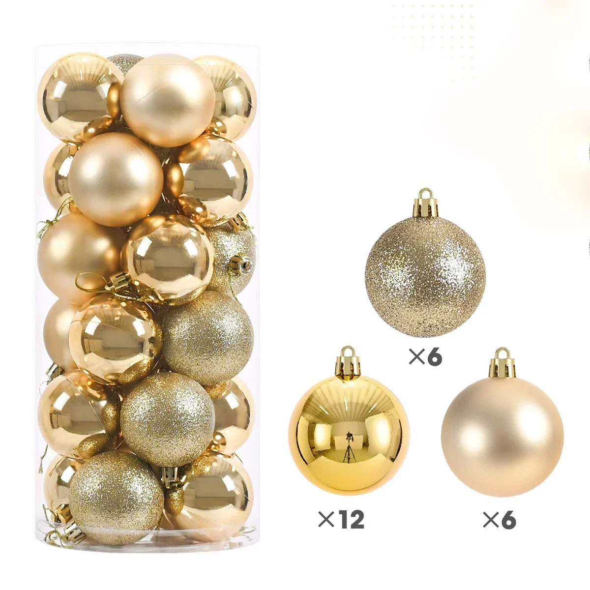 Hot 24Pcs 3/4/6cm Weihnachten Baum Kugeln Mehrfarbige Weihnachten Ball Dekorationen Glitter Weihnachten Baubles ornament Ball Party Wohnkultur – Detail 6