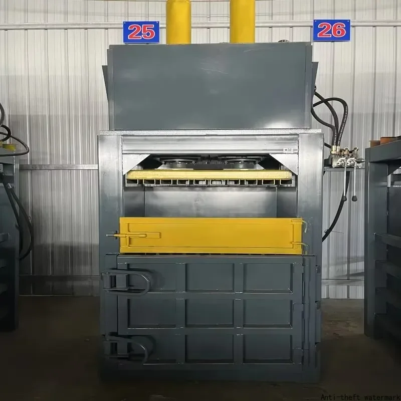 2025 Hot Selling Product -Semi-automatic Hydraulic Waste Paper Baler, Suitable for Fabric and Cardboard, Vertical Tire Compactor