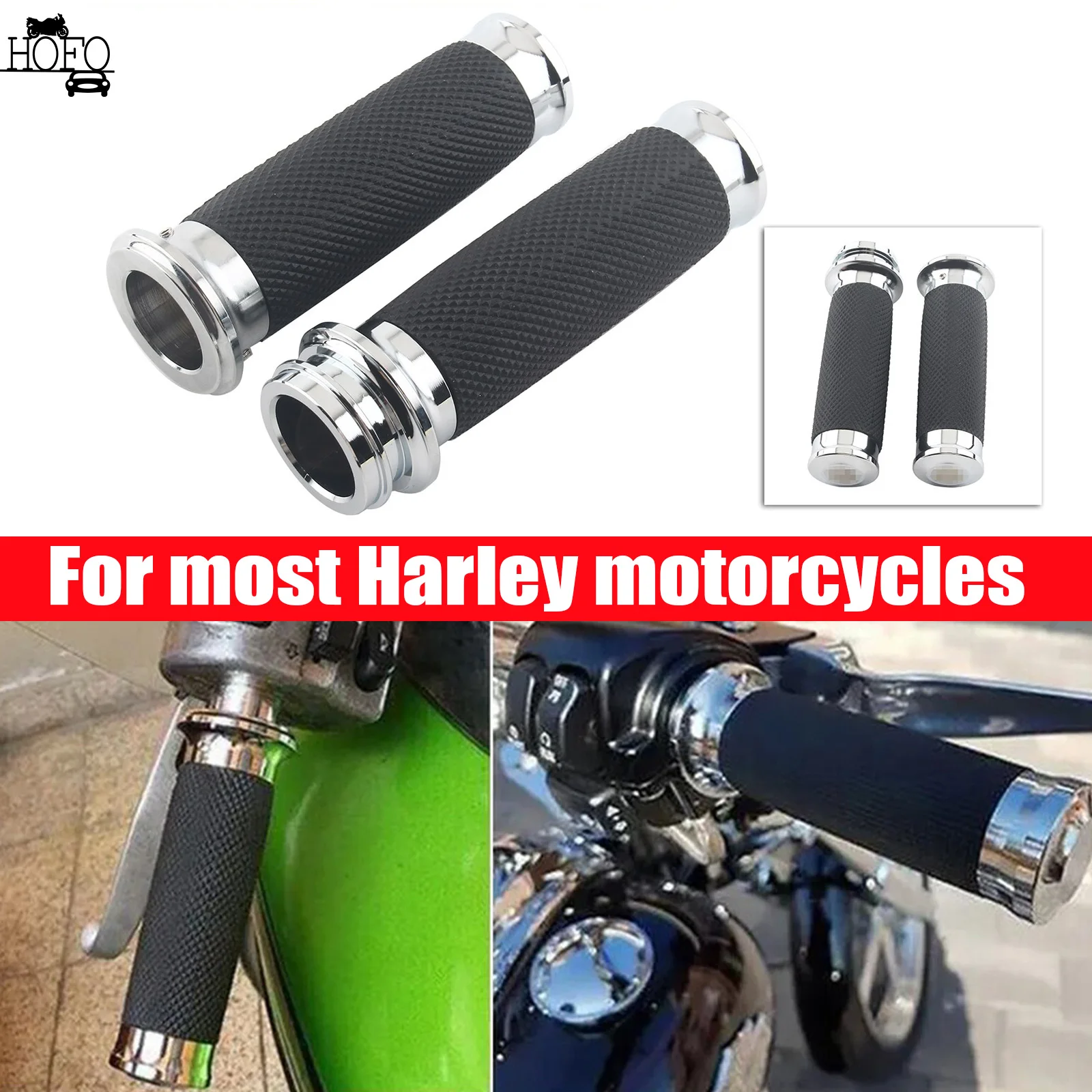

1" Handlebar Electronic Throttle Hand Grips For Harley Street Glide Road King