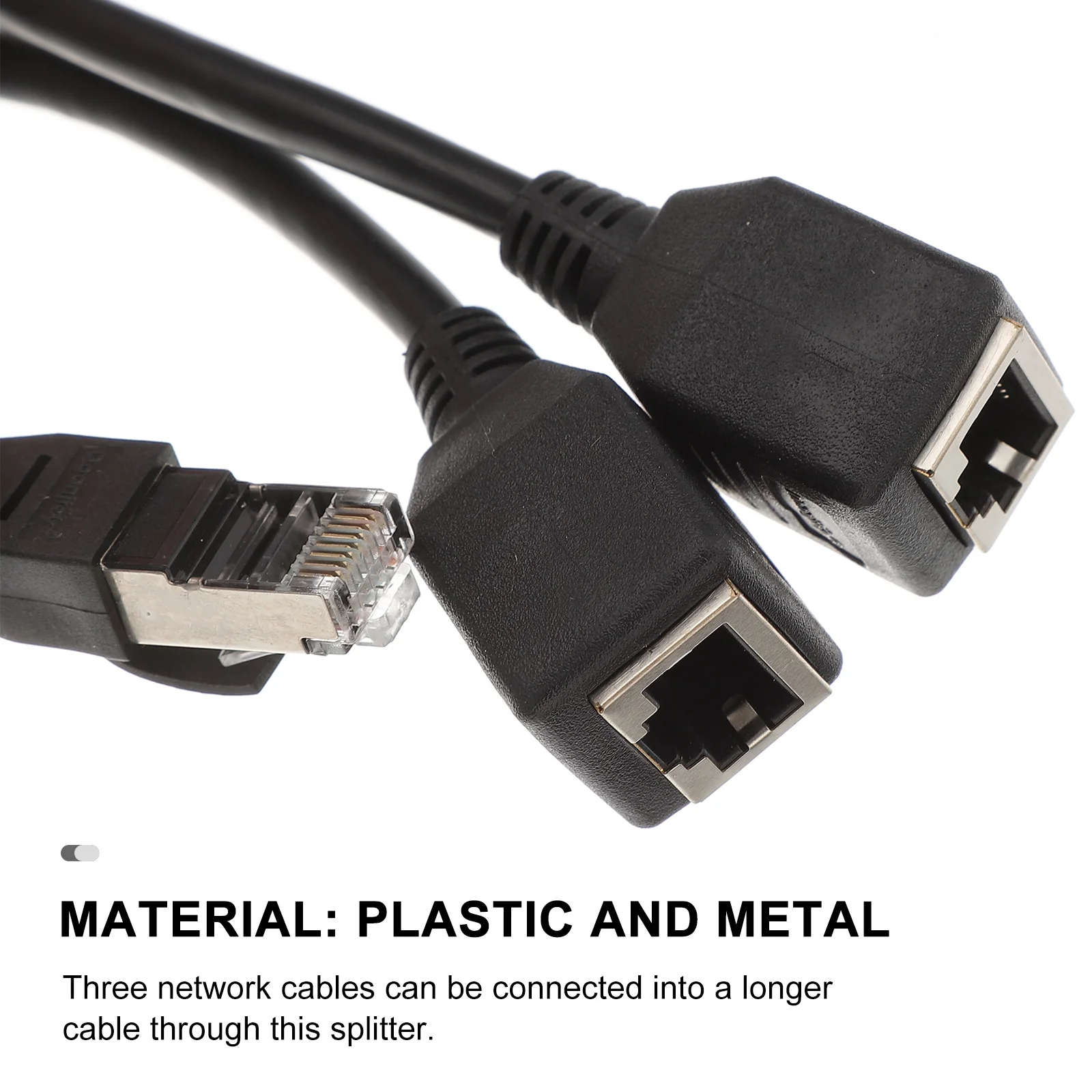 

1pc Ethernet Network Adapter Splitter 1 Male To 2 Female Lan Cable Connector Gold Plated 8 Pin Pcb Board Shielded Signal