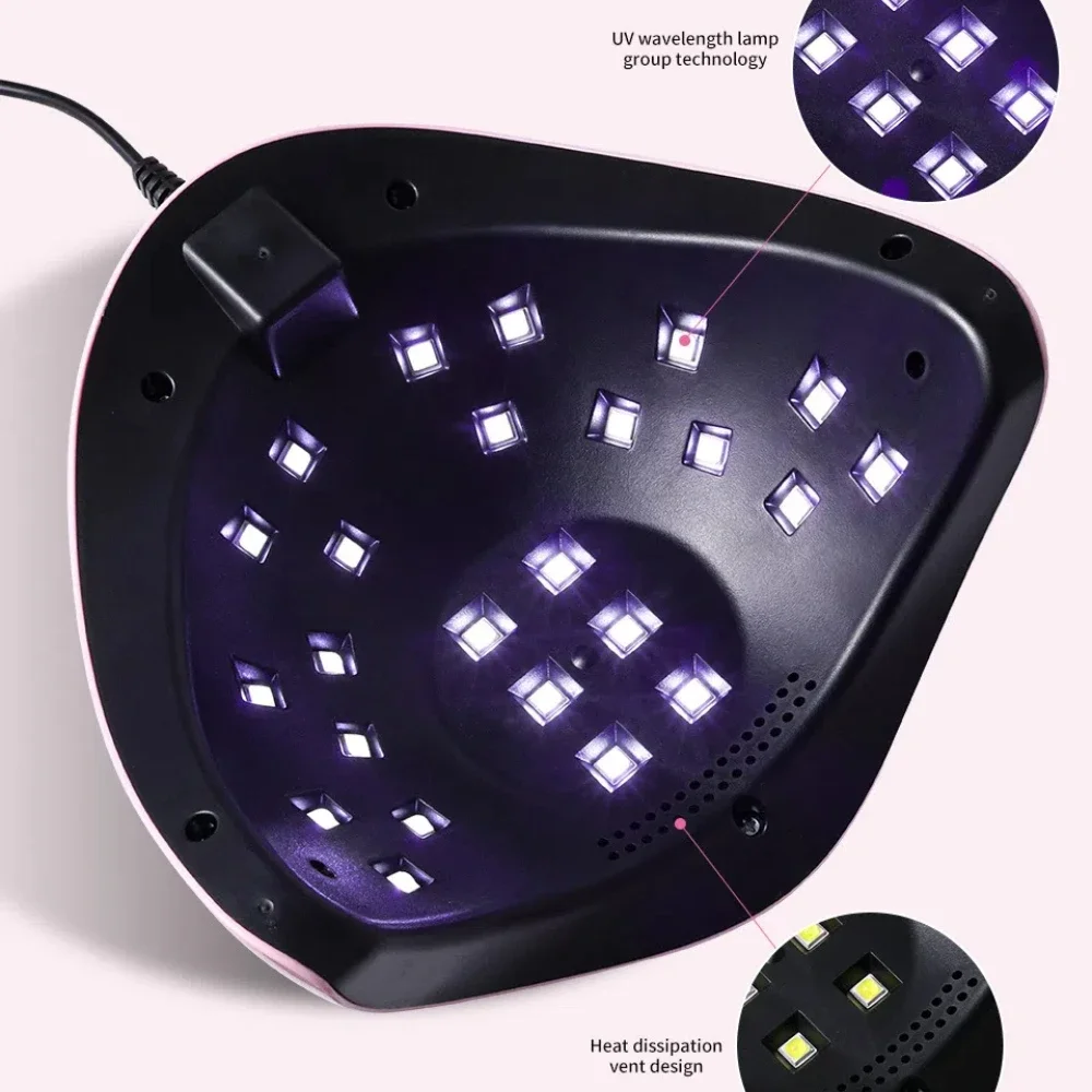 Mini máquina secadora de unhas com cabo USB, LED UV portátil, lâmpada profissional do prego, verniz, ferramenta de manicure, 24 LEDs