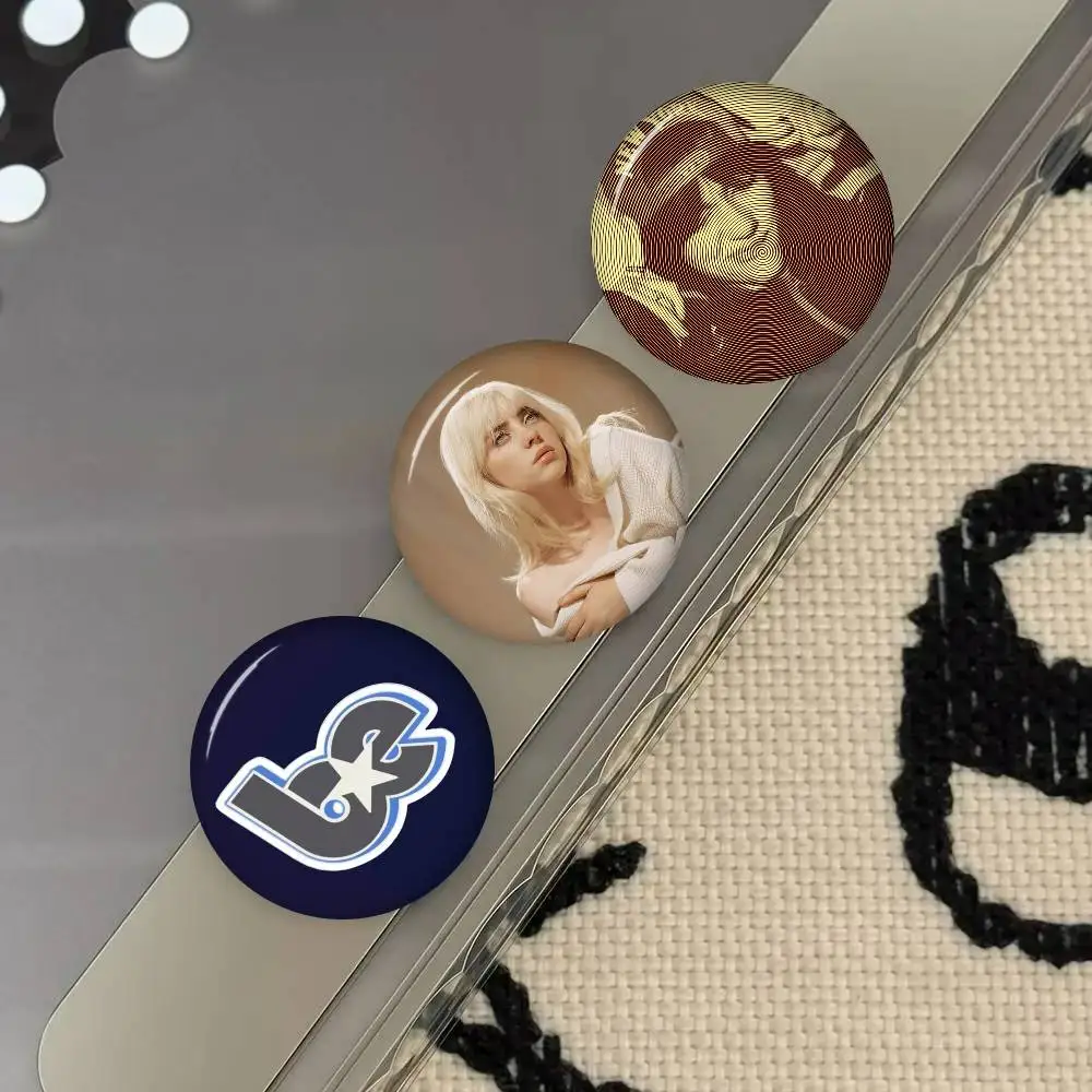 Singer Billie Eilish Cartoon  Soft Button Pin Funny Silly Gnarpy On A Skateboard Meme Badge Gamer Collection Gifts view 2
