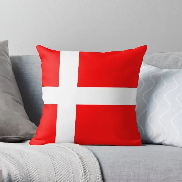 

Denmark Flag Printing Throw Pillow Cover Cushion Soft Sofa Waist Wedding Bed Fashion Decorative Pillows not include One Side