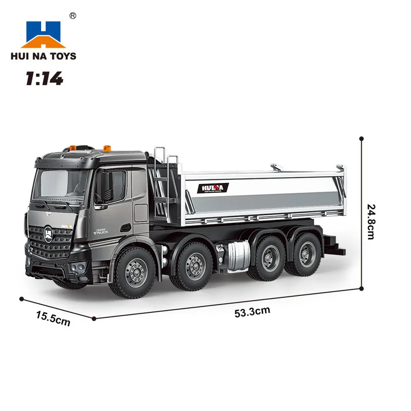 Huina 1536pro Nieuwe 1537 Legering Afstandsbediening 114 Schaal Wiel Zware Techniek Dump Truck Mixer Speelgoed