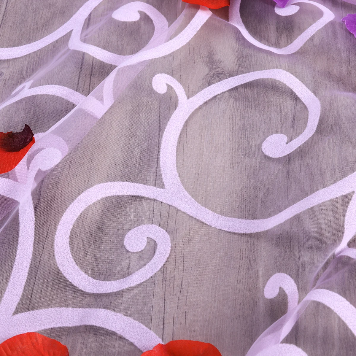 

Flocking Curtains Premium Sheer Window Tulle Rod Pocket Big Hooks Home Furnishing Bedroom Living Room Kitchen Kids Girl Room