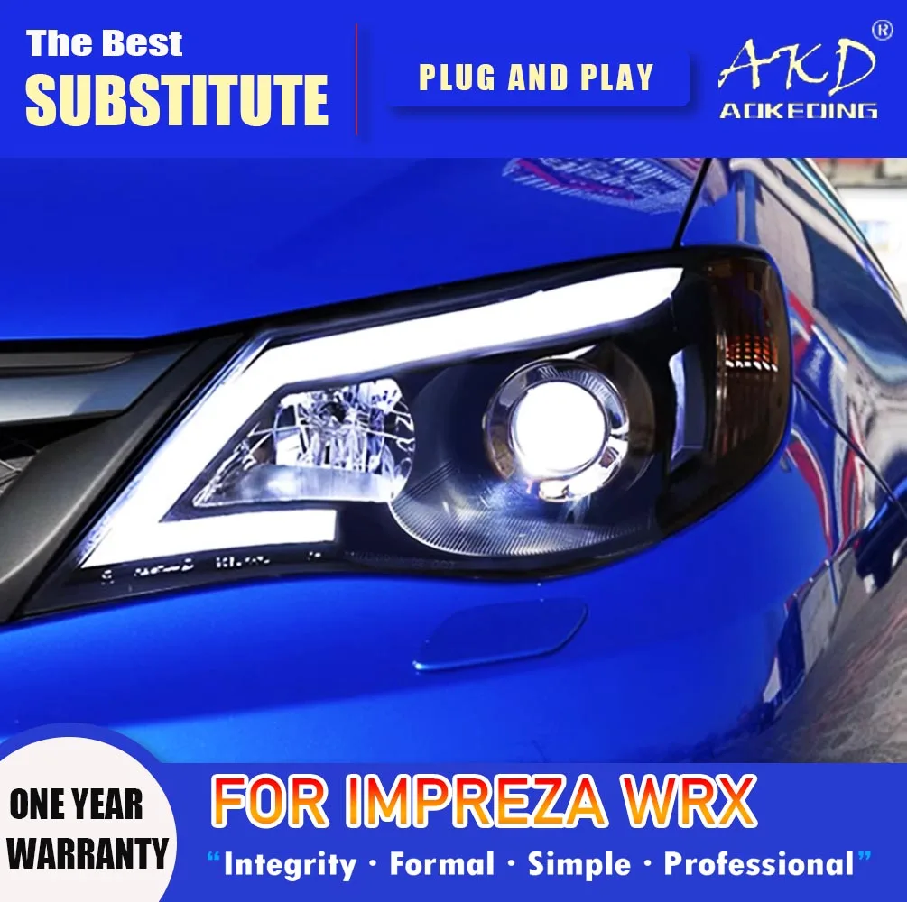 

AKD Head Lamp for Subaru Impreza WRW LED Headlight 2008-2014 Headlights WRX DRL Turn Signal High Beam Angel Eye Projector Lens