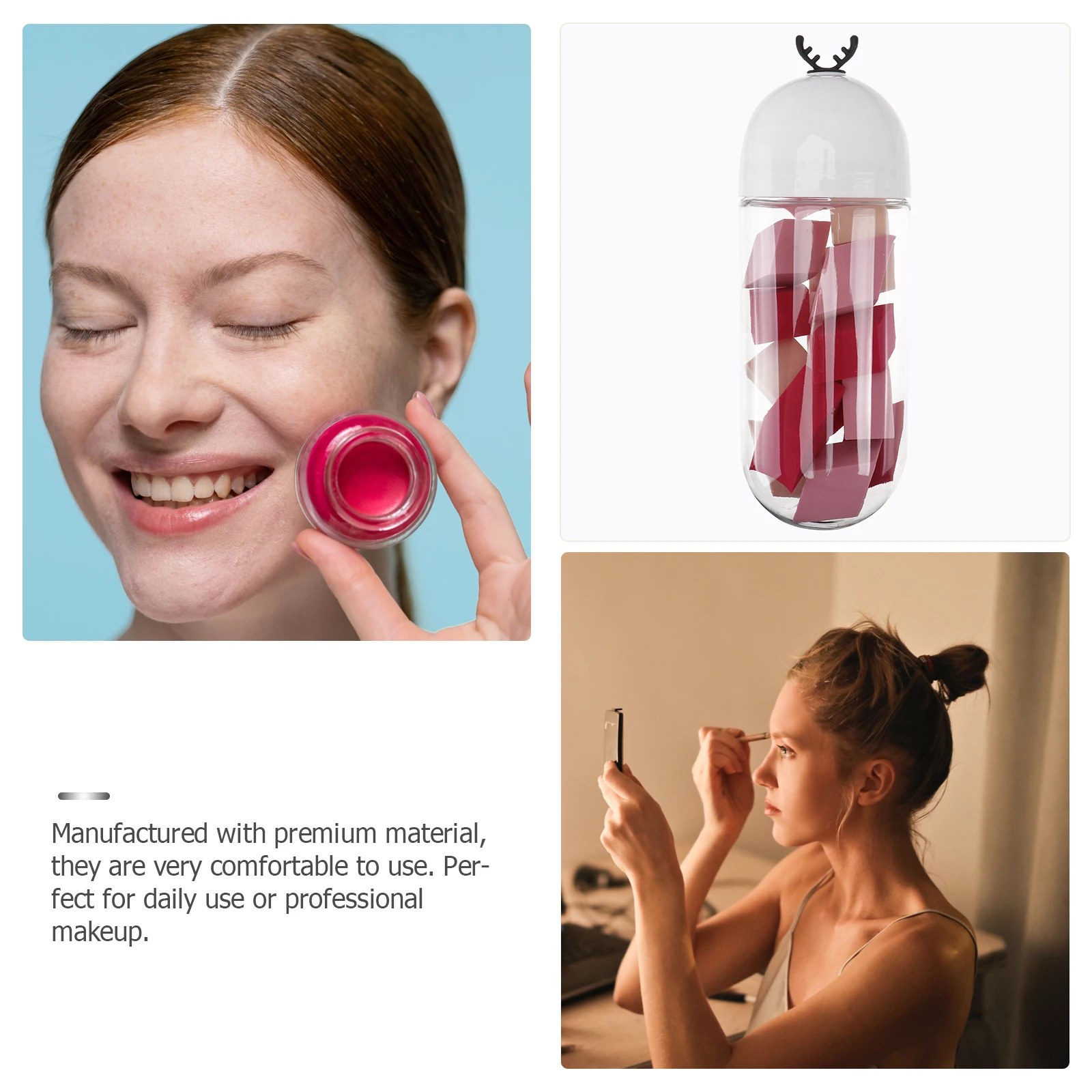 

15pcs Disposable Rhombus Shaped Makeup Powder Puff Foundation Sponge Beauty Egg Sponge High Density Elastic Bouncy For