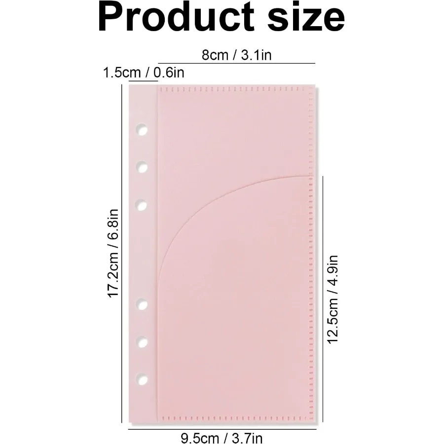جيوب مجلد A6 بدون سحاب وردي 10 قطعة مظاريف ميزانية بلاستيكية بدون سحاب جيبين مغلفات نقدية بلوري حقيبة نقود لـ #3