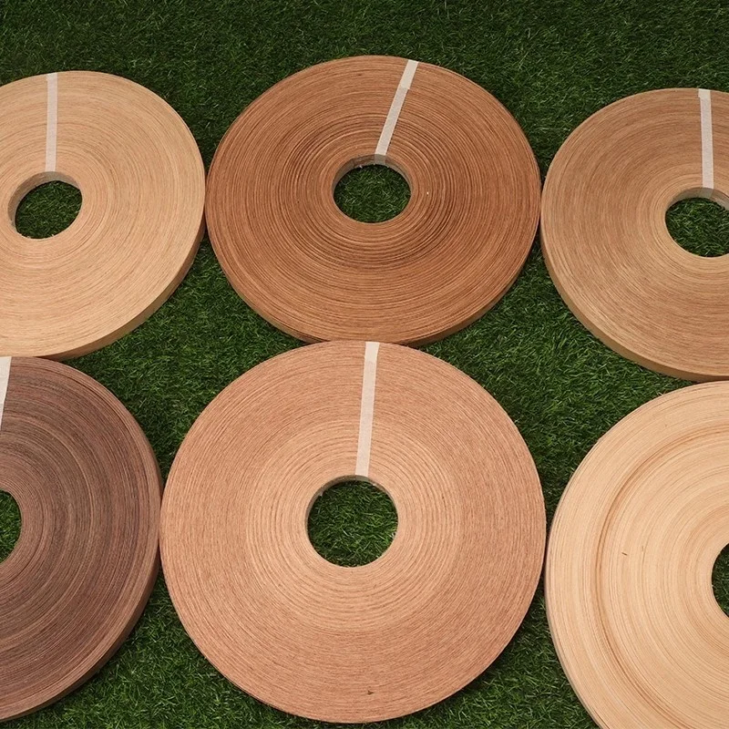 2x2500cm T0.5mmWood Veneer Roll Natural edge banding with red oak, Sabri black walnut, maple wood veneer edge banding image 2