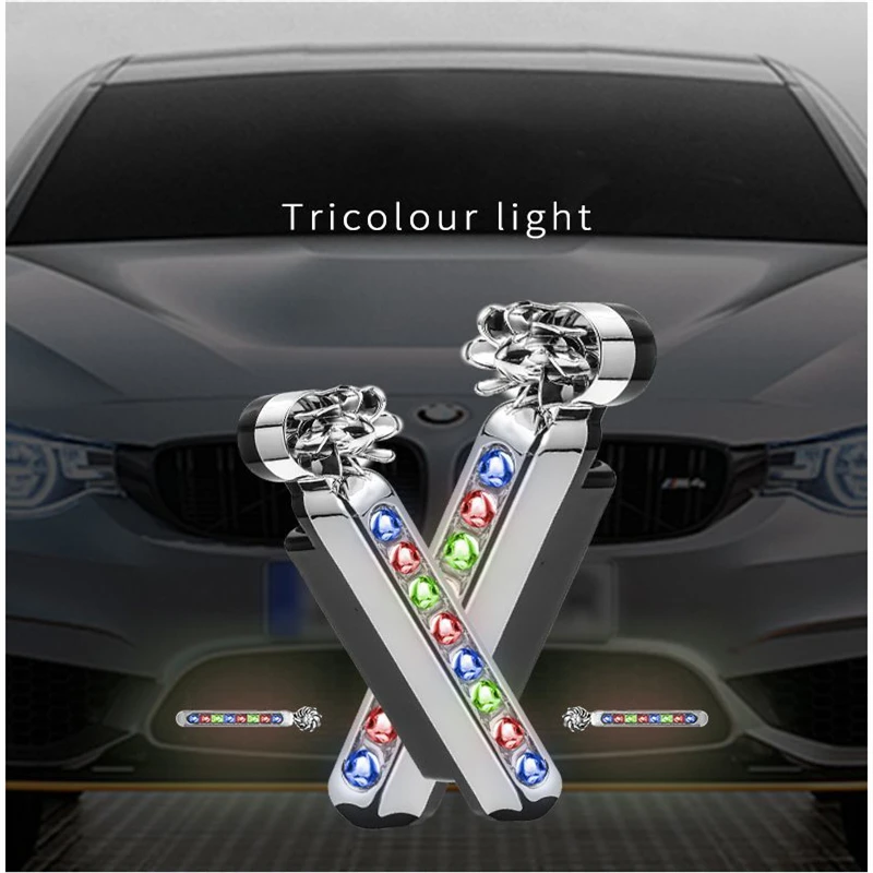 1-2pcs Auto Headlamp Car Wind Energy Daytime Light 8LEDs Car Universal Wind Energy Powered Daytime Running Light Auxiliary Lamp