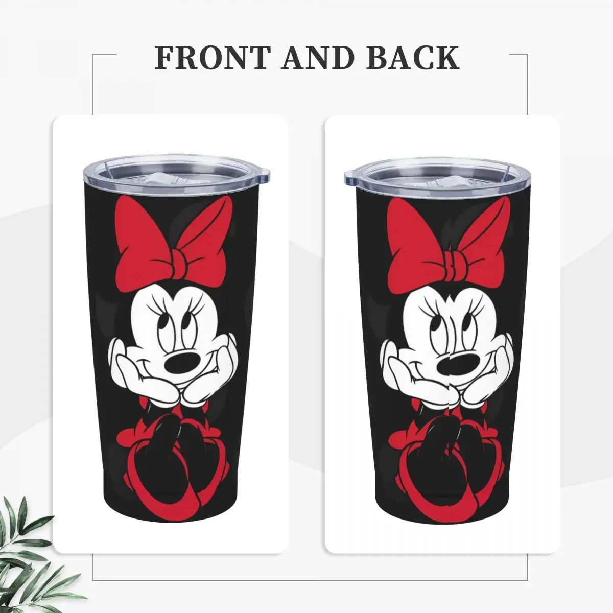 Mickey & Minnie Tumbler Hot Drinks Water Bottle Leakproof Stainless Steel Thermal Cups Custom DIY Beach Car Mugs