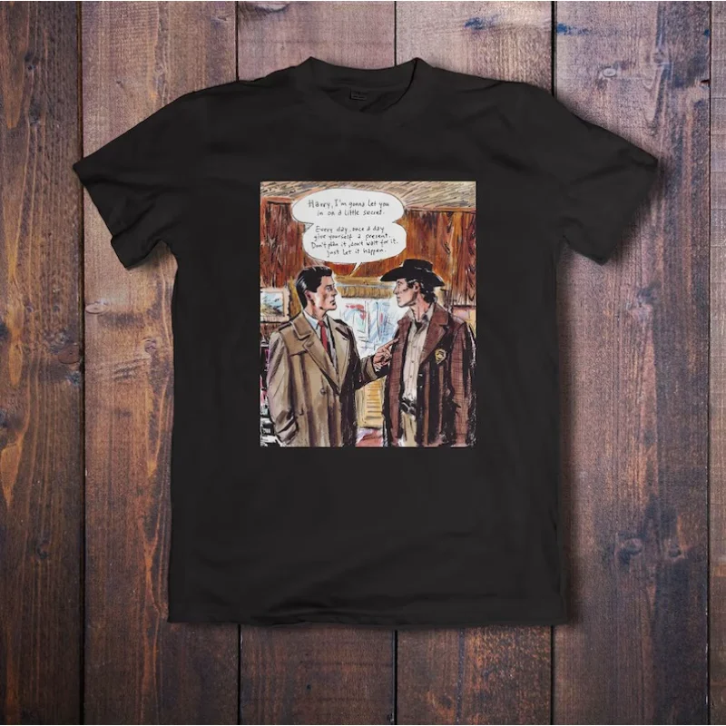 Retro Twin Peaks T Shirt Unisex Vintage Graphic Tee Casual Loose Short Sleeve Tops for Men Women David Lynch TV Show Fan Merch