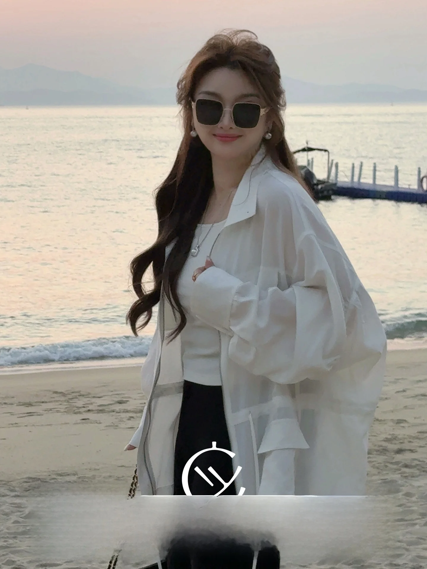 

Large Size Women's irt Cloud Sensation Breathable Bla Label Workwear Sle Lyocell New Model Open Cardigan with Linen