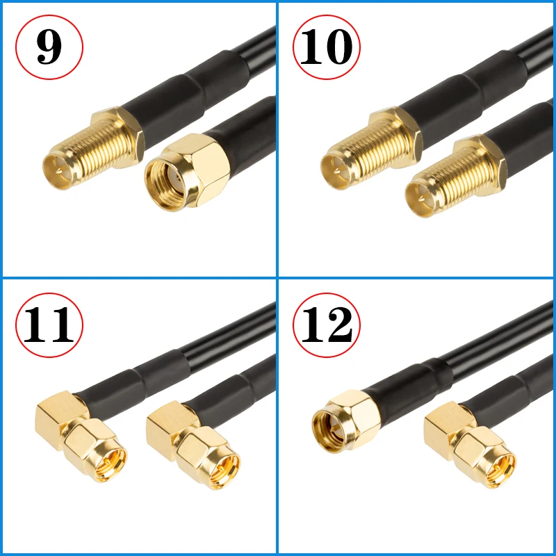 Imagem -04 - Cabo Coaxial com Pigtail Macho para Sma Macho Conector Fêmea Cabo Coaxial Sma para Sma Bending Masculino Linha de Cabo 0.3m30m Rg58