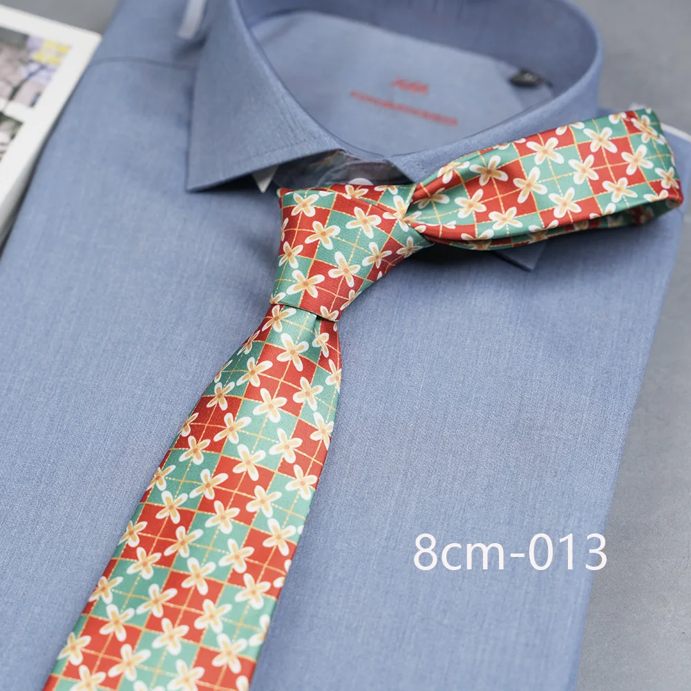 

Men Neck Tie Floral Plaid Jacquard Silk Neckties for Man Casual Printed Necktie Polyester Tie Groom Wedding Suit Neckwear