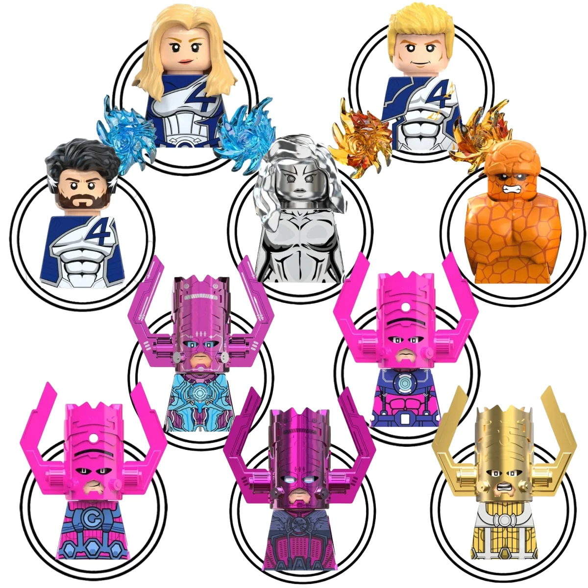 

Слепая коробка Мини Marvel Building Blocks Фигурки Фантастическая четверка Мистер Фантастическая невидимая женщина, человеческий факел, вещь, доспехи, подарочная игрушка