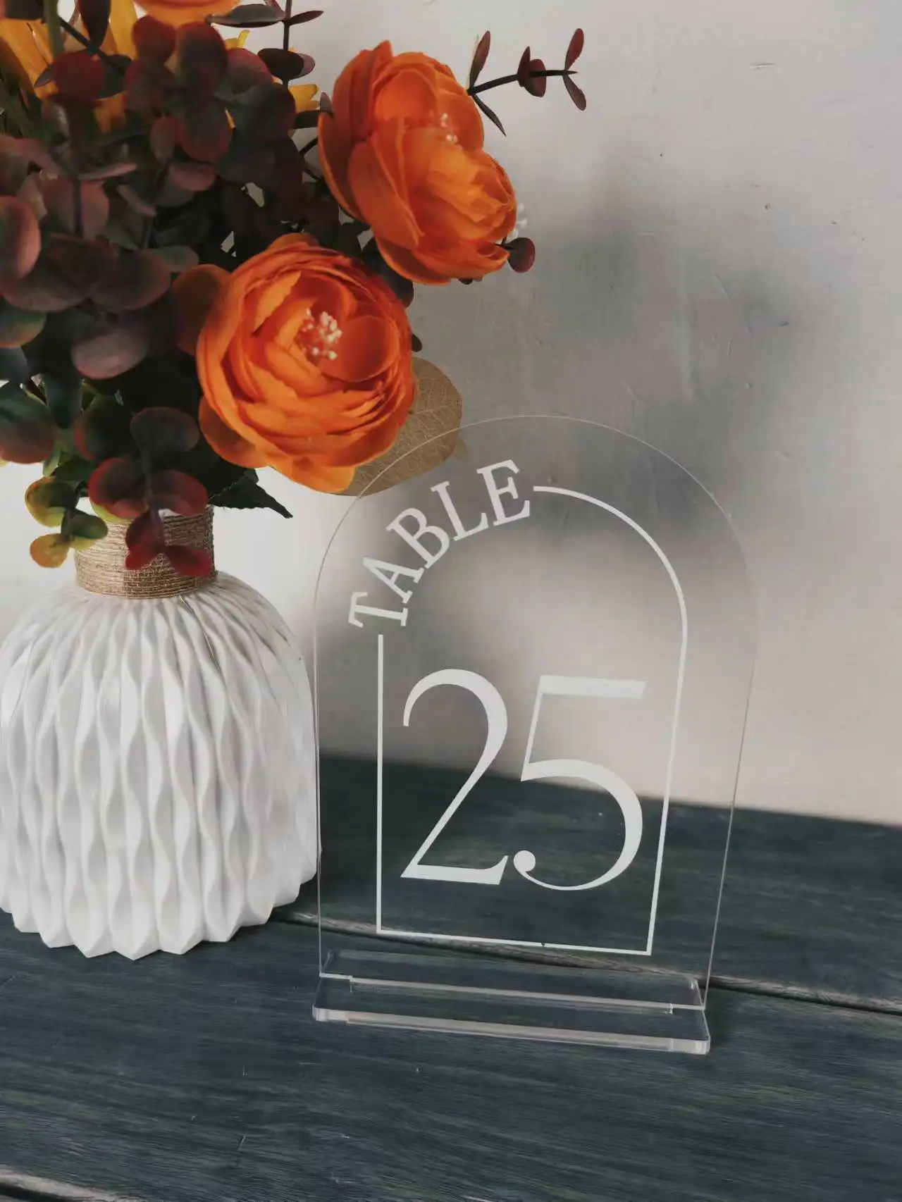 

Wedding Table Numbers Black Clear Acrylic Table Numbers Arched Acrylic Sign Place Cards Wedding Dector Reception Signage