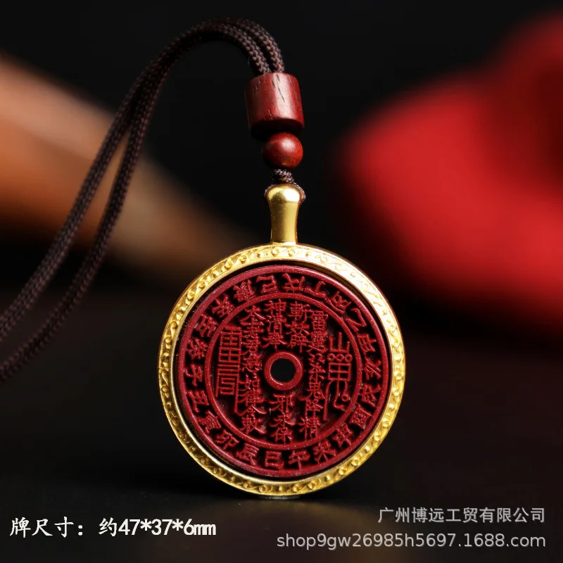 Fidelity Raw Mine Cinnabar Purple Gold Sand Mountain Ghost Spending Money Listing Necklace Taoist  Lukcy Jewelry Men and Women's