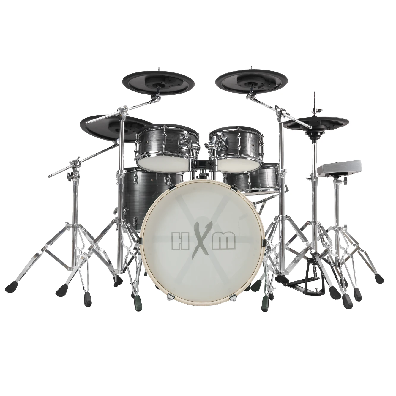 HXM XD-2000-KM Brushed Silver Color Acoustic Electronic Drum Set Factory Direct Sales Drum Electric Drum Set Professional