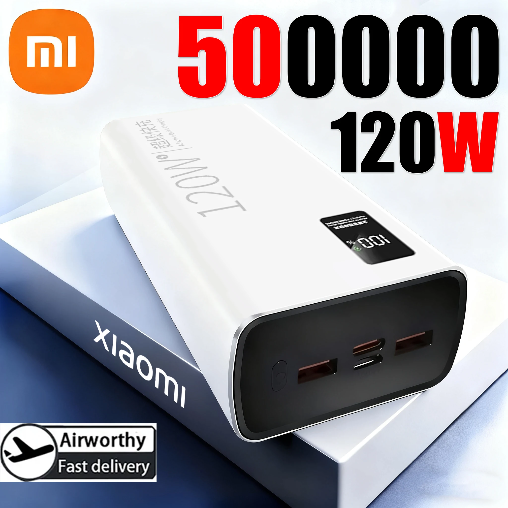 باور بانك Xiaomi 500000mAh عالي السعة 120 وات شحن سريع للغاية وبطارية خارجية محمولة باور بانك لهاتف آيفون وهواوي #1