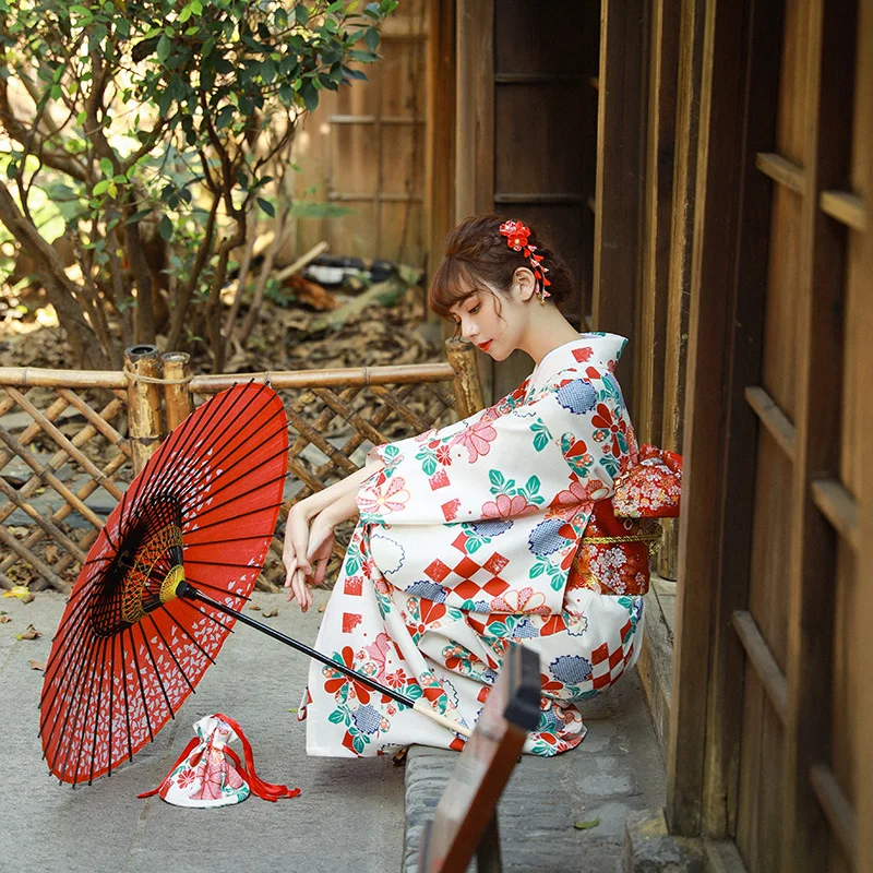 Kimono Sakura Girl para mujer, vestido de flores de luz de Luna, estilo japonés, albornoz Yukata, estampado Floral, uniforme Haori japonés, disfraz de Cosplay