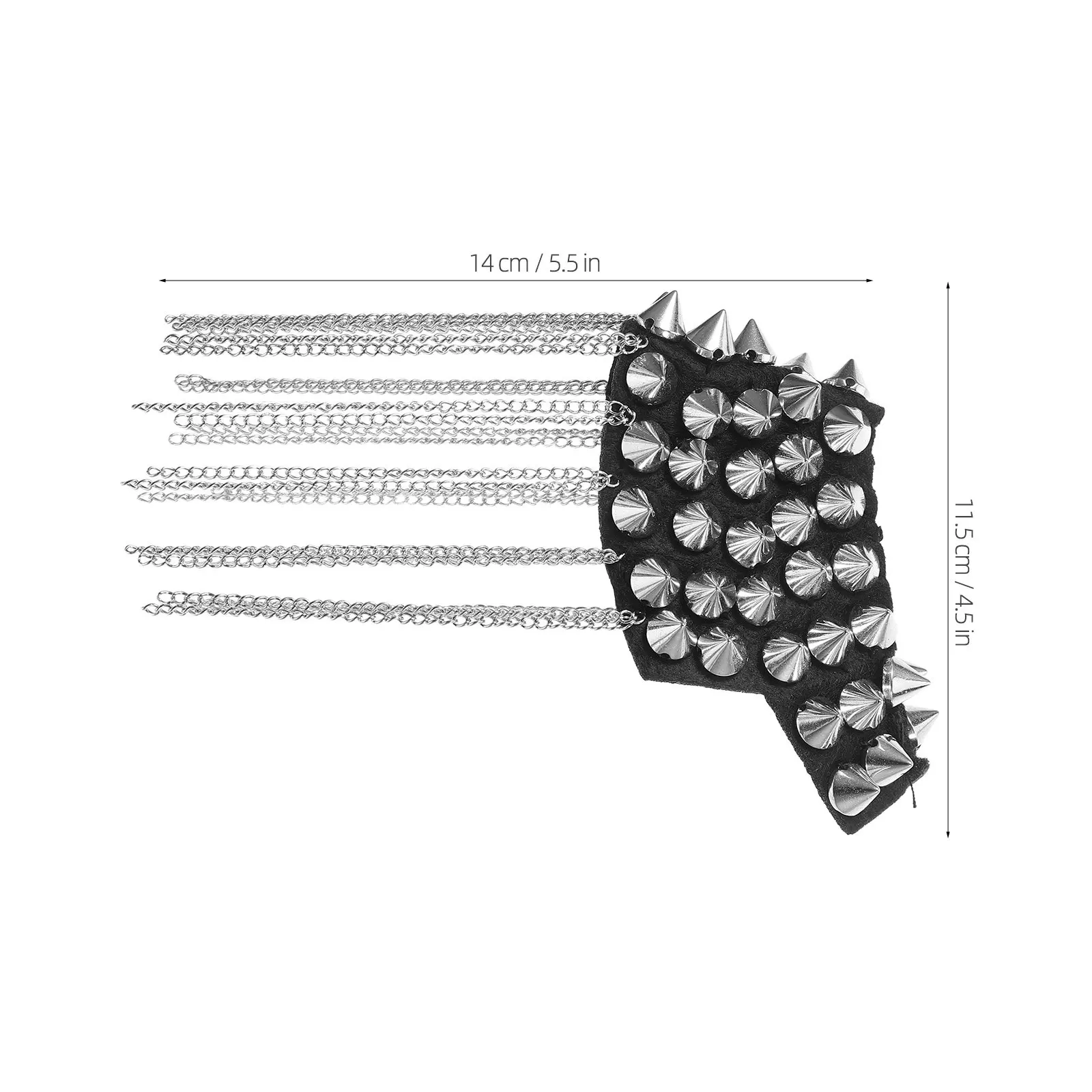 1Pair Punk Shoulder Epaulets Silver Tassel Chain Metal Rivet Fringe Shoulder Pads Rocker Costume Festival Accessories