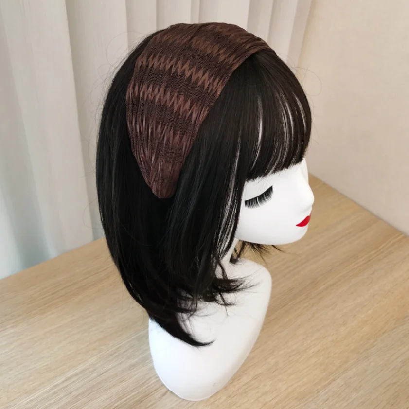 Breites Haarband für Damen, Plissierter Netzstoff-Haarreif, Eleganter Rutschfester Turban-Haarreif, Haaraccessoires für den Alltag im Büro – Detail 11