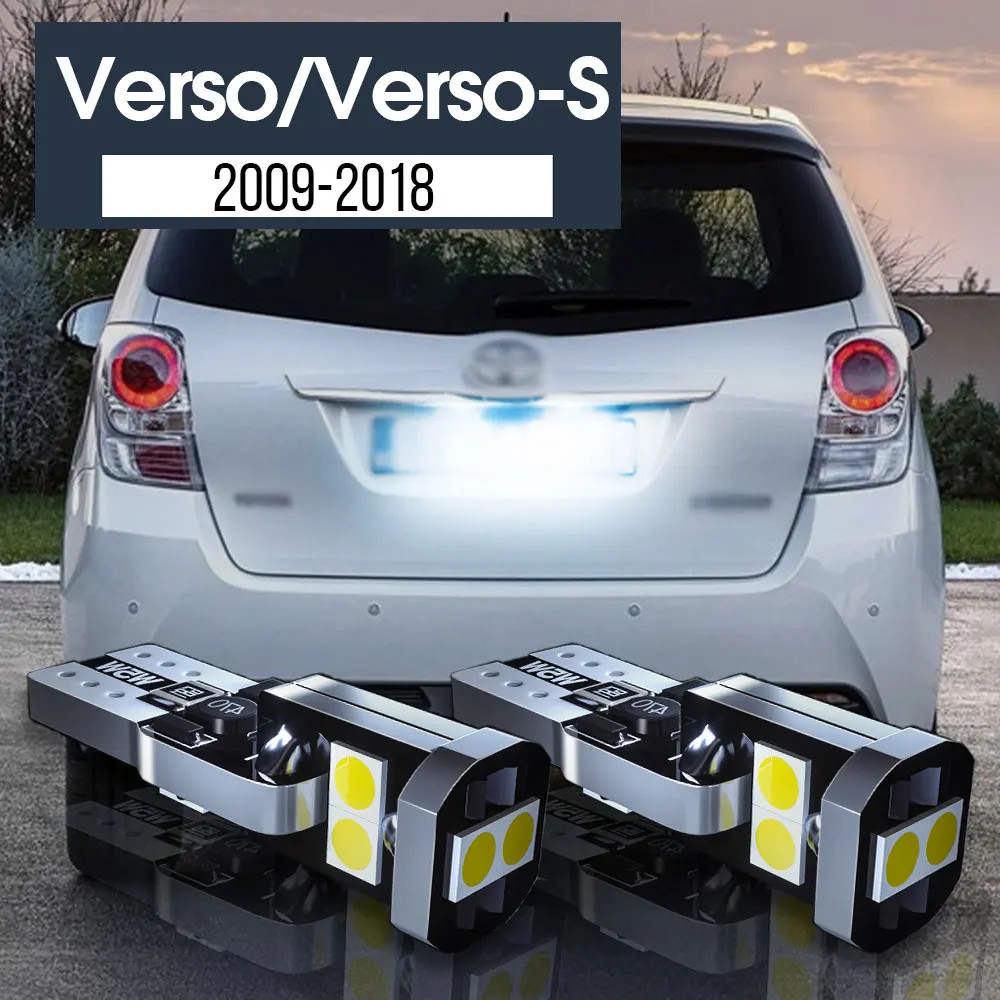 

2pcs LED License Plate Light Lamp Canbus Accessories For Toyota Verso Verso-S 2009-2018 2010 2011 2012 2013 2014 2015 2016 2017