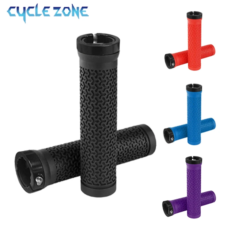 Bicycle Handlebar Grips Cover Anti-Slip Single-Sided Locking MTB Road Bike Grips Rubber Handlebar Cover Plug Cycling Accessories