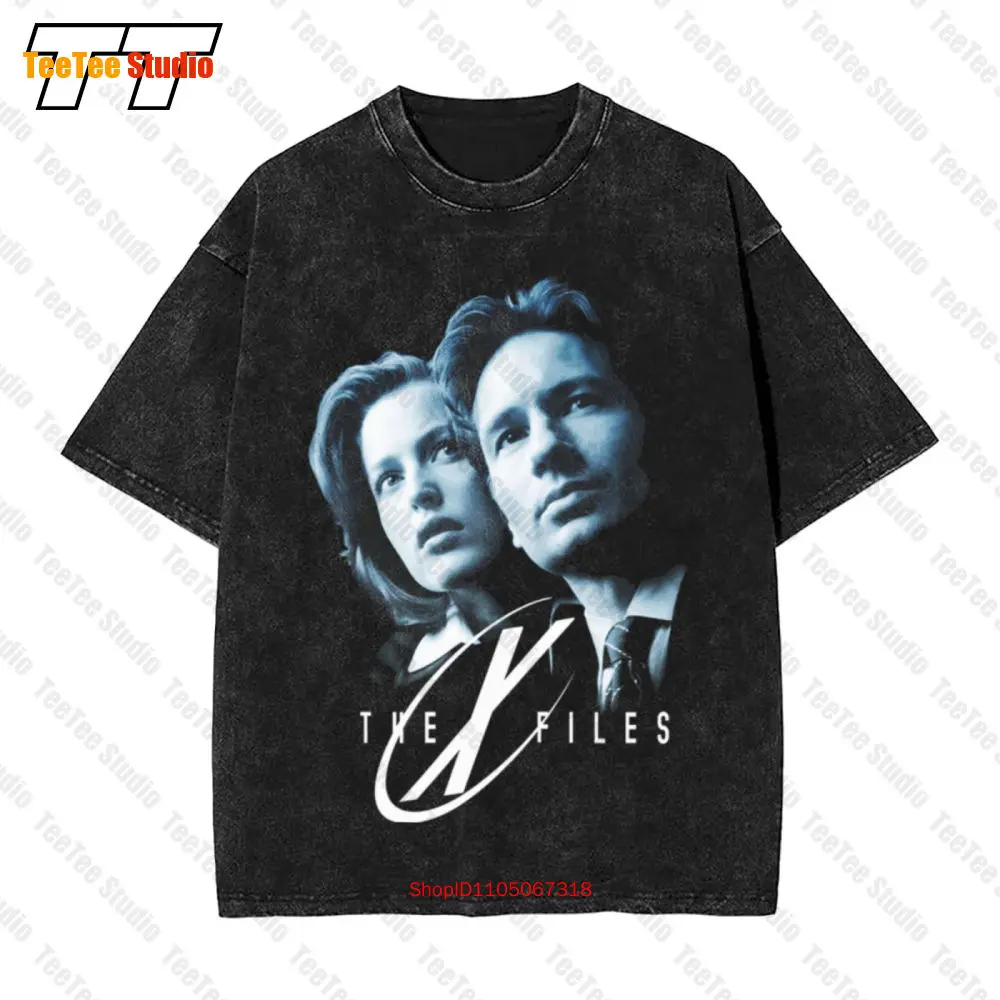 تي شيرت X Files Team Sculder للرجال Tv Fox Mulder Dana Scully Fbi وكلاء خاص عتيق كبير الحجم GTM9