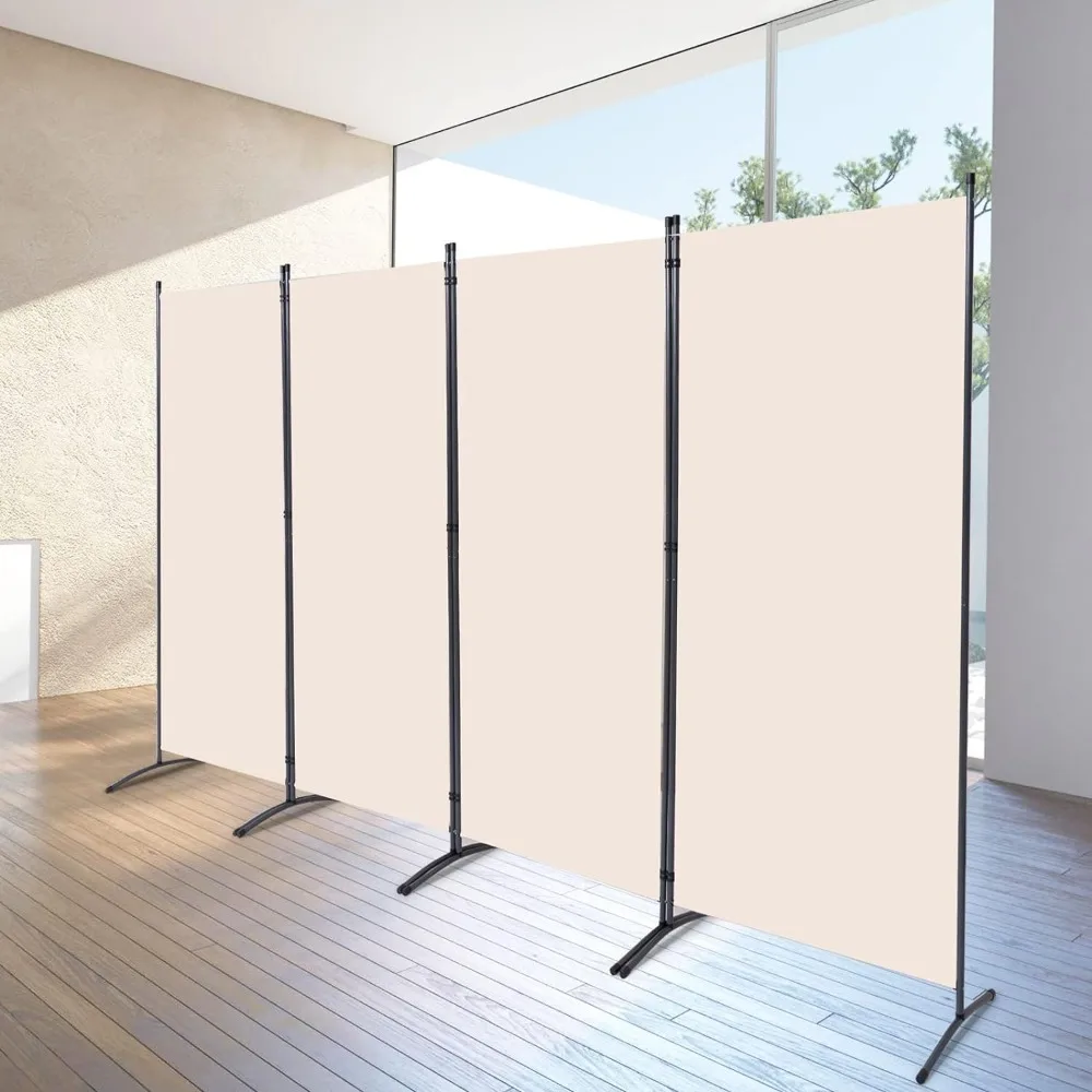 Room Dividers Screen, Freestanding Room Partitions and Dividers Fabric Dividers for room separation, 4-Panel Privacy Partition