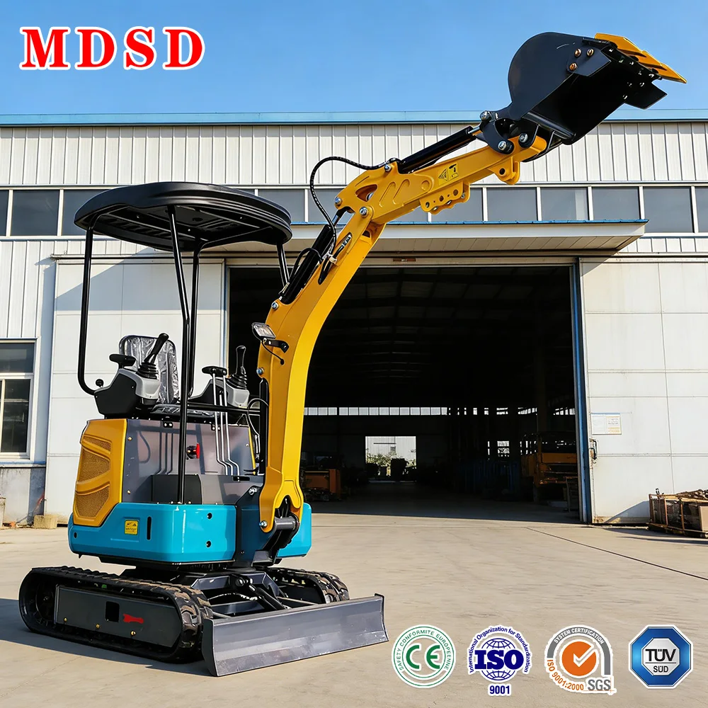 

1.5 Ton Mini Excavator CE Certified Hydraulic Crawler Digger With Attachments For Home Use Small Excavator For Kubota Engine