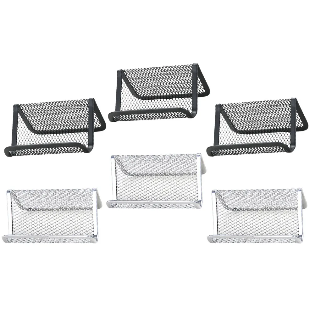 6 pcs Display Holder Card Office Halloween Christmas New Year Mesh Business Card Holder Business Card Stand Sturdy